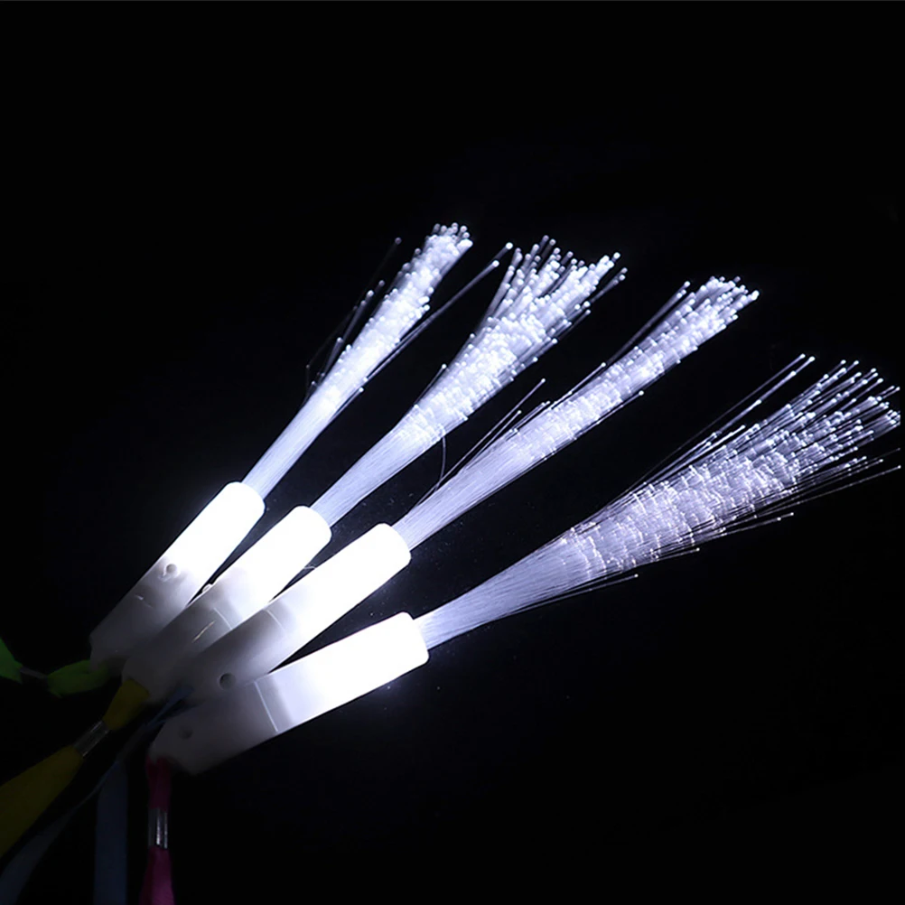 

4 Pcs LED Fiber Optic Rod Glow Sticks Light up Toys for Kids Wands Wedding Bulk Flash Flashing Button Cell
