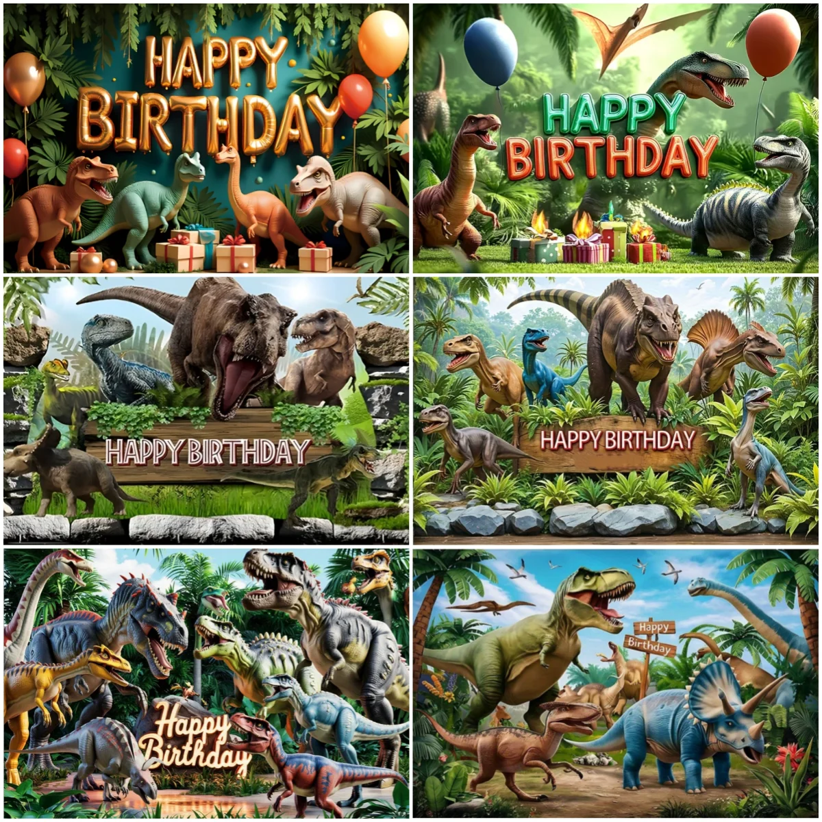 

Jurassic Dinosaur Theme Birthday Party Decorations Backdrop Dinosaur Jungle Supplies Background Poster Photography Prop Kid Gift