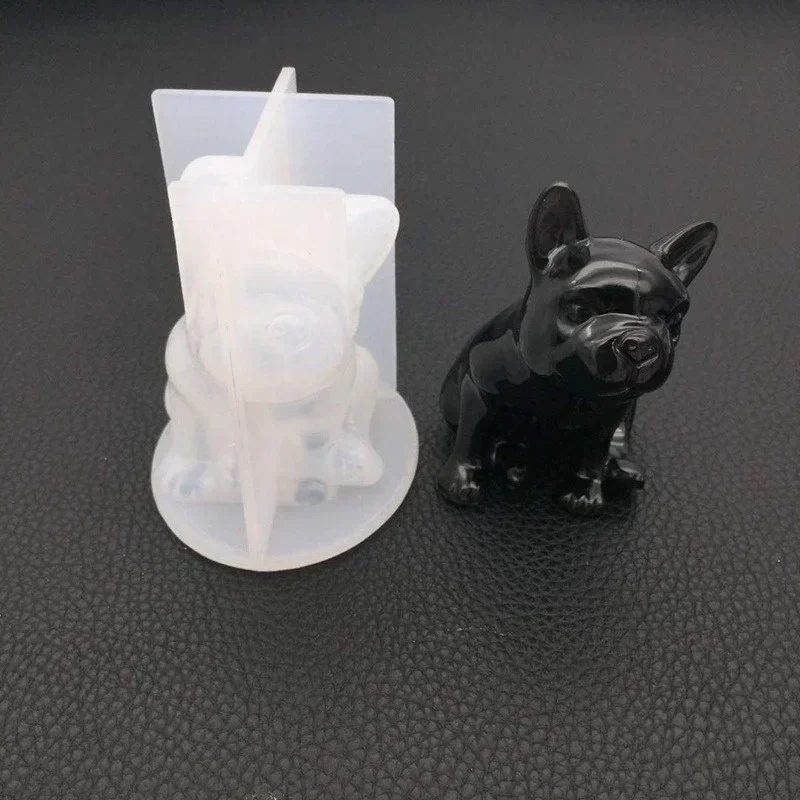 Creative Handmade Molds New Crystal Epoxy Mold 3D French Bulldog Silicone UV Mold Cake Mousse Dessert Decoration Baking Molds