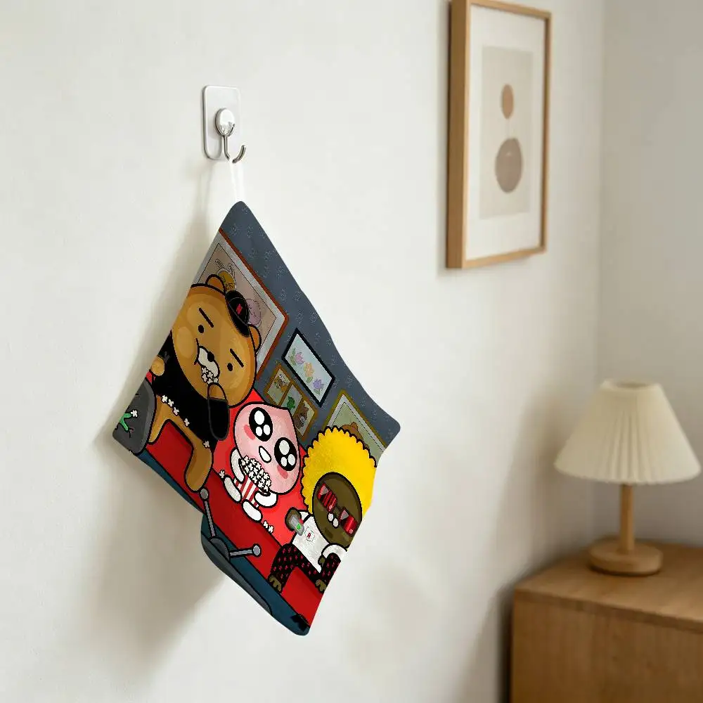 K-KA-KAOES-FRIENDS Polyester Cotton Hanging Kitchen Towel, Soft Hand Wiping Towel, Reusable For Kitchen Bathroom Home