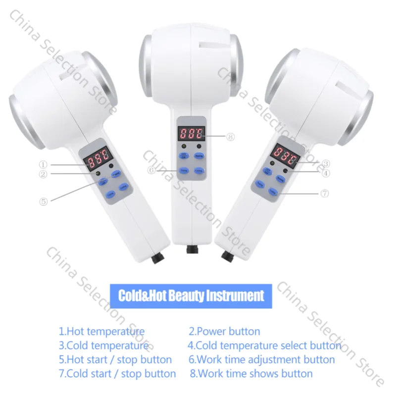 Hot Cold Hammer Beauty Machine Massager Cryotherapy Skin Rejuvenation Face Lift Tighten Massage Beauty Device US Plug 110-240V