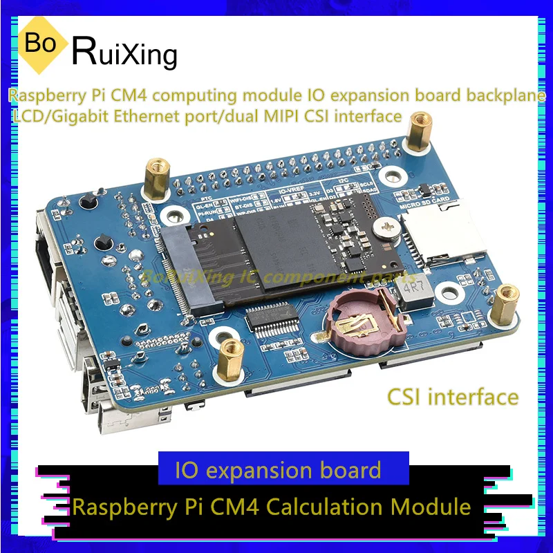 

1PCS/LOT CM4-IO-BASE-C CM4 Computing Module IO Expansion Board Backplane LCD Gigabit Ethernet Port Dual MIPI CSI Interface