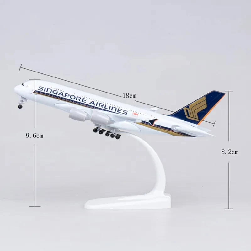 Metal Aircraft Airliner Model 20cm 1:400 Singapore Airlines A380 home decorations Aviation Simulation  Boy Gift