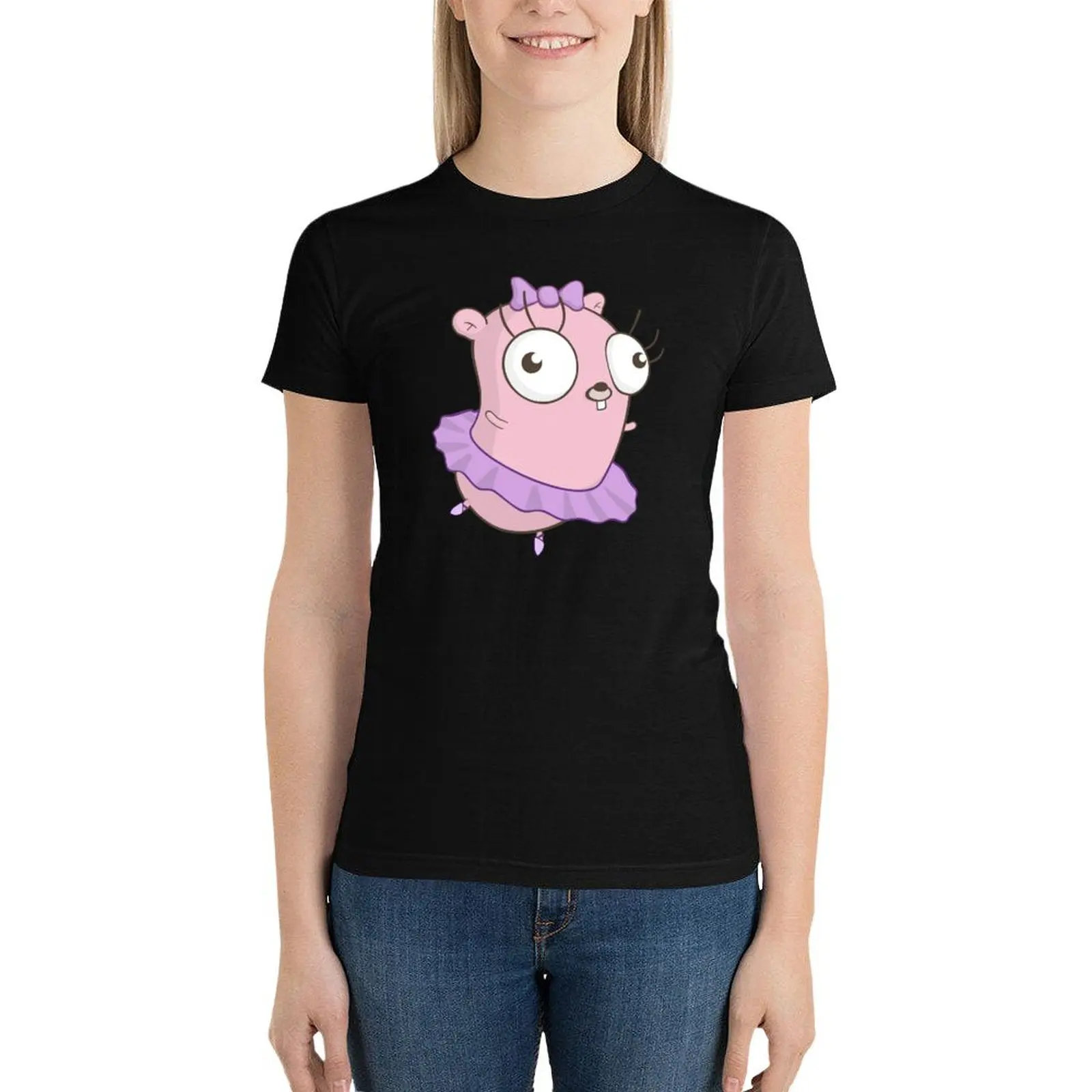 

The Golang Mascot: Ballet T-Shirt anime clothes vintage clothes plus size tops summer tops Women clothing