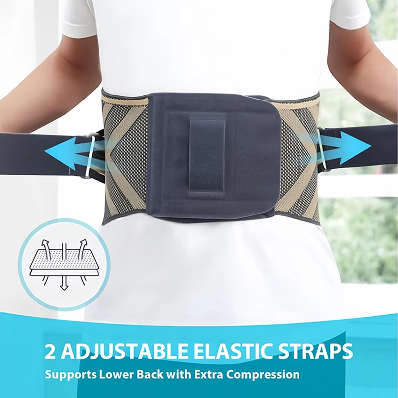 Copper Back Brace for Men Women Lower Back Pain Lumbar Support Belt with 26-degree Arc Relief for Scoliosis Sciatica