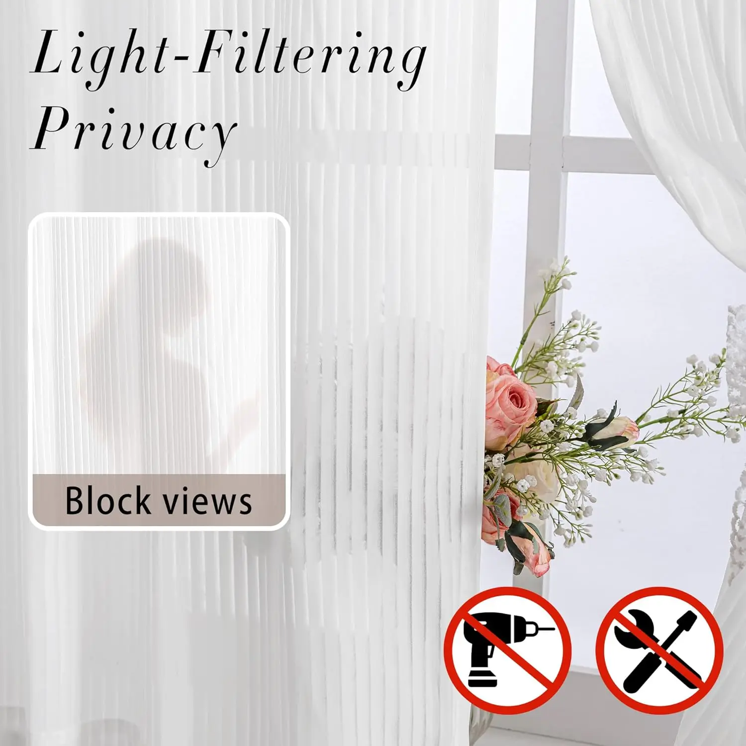 Non Perforate Vertical Transparent Blinds Hook and Loop Filters Privacy Window Screens Rental Apartments Protruding Windows