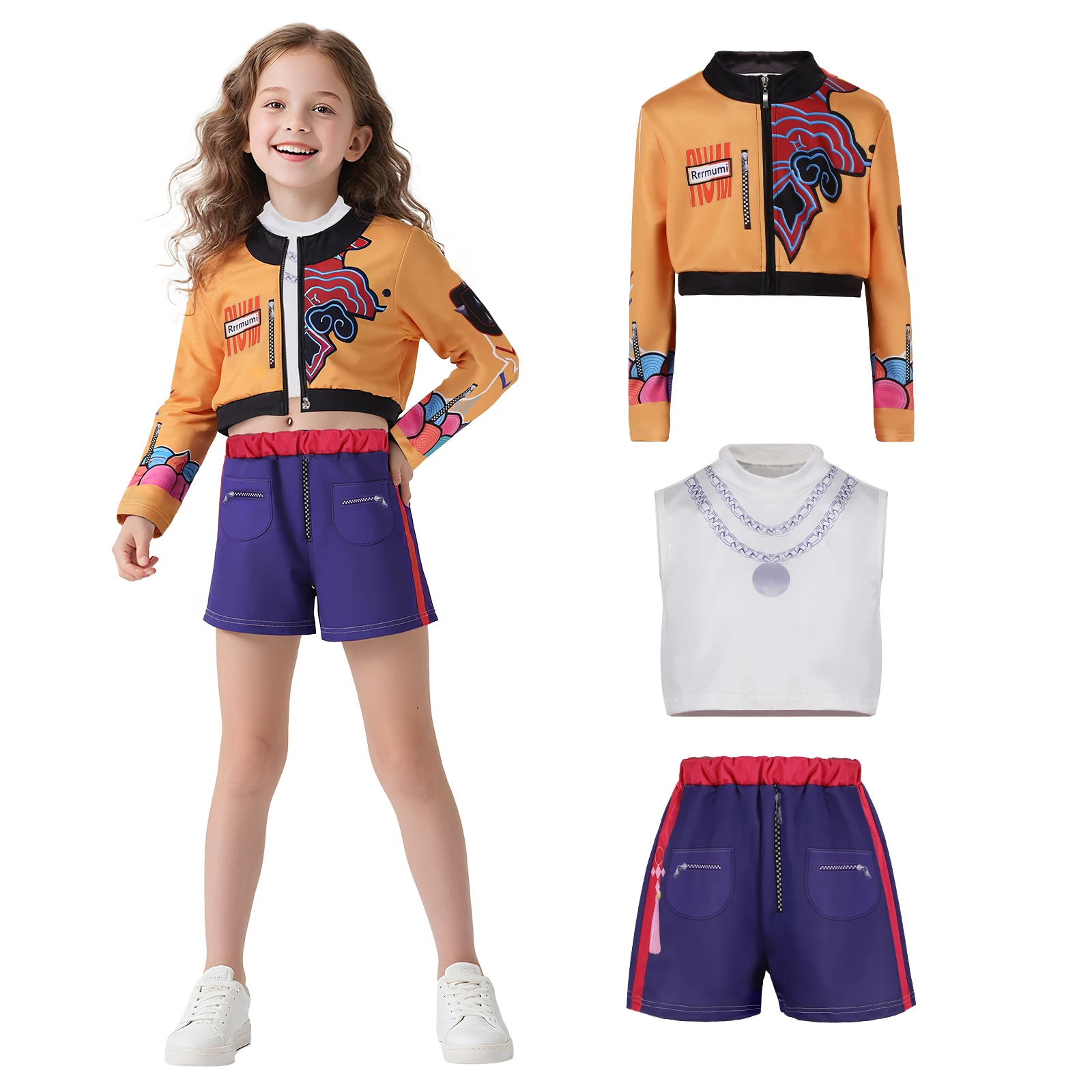 

Rumi Zoey Mira Cosplay Girls K-Pop Demon Hunters Cosplay Costumes Uniform Halloween Party Role Playing Outfits