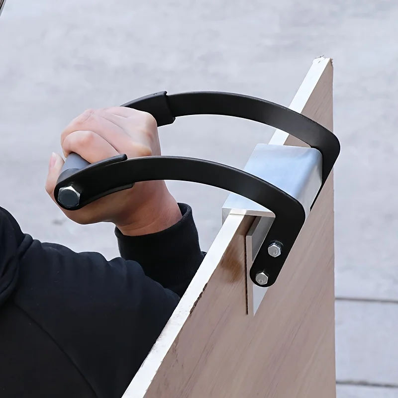 

Durable Metal Handle for Wood and Plasterboard Handling, Non-Slip Grip, Black Easy-Grip Plywood & Drywall Panel Carrier