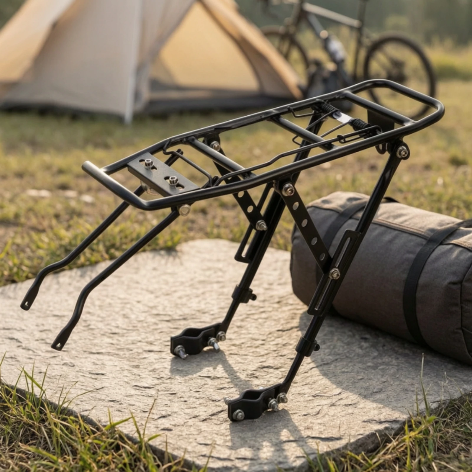 Cycle Rear Rack Aluminum Alloy Rear Bike Rack Long-Lasting Lightweight for Commuters, Mountain Bikes, Road Commuting