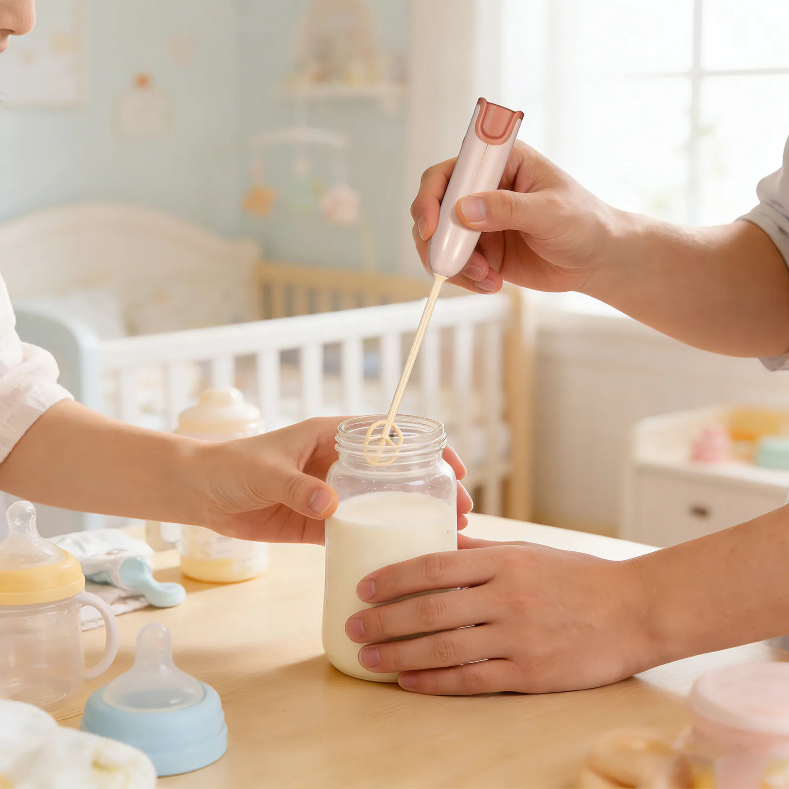 

1Set Infant Formula Mixer Milk Powder Stirrer Handheld Electric Mixer Portable Drink Stirrer for Coffee Juice Kitchen