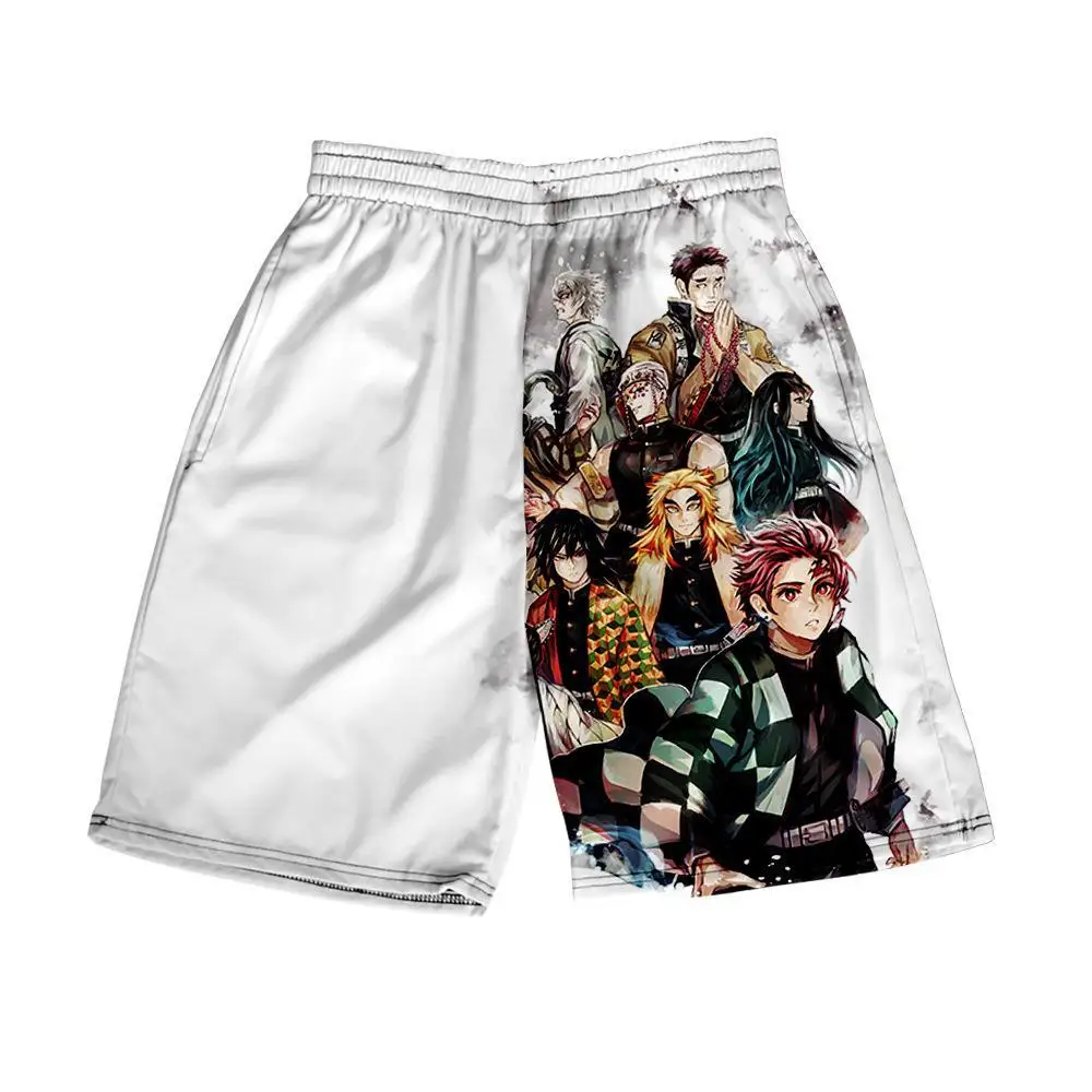 Anime Demon Slayer Beachwear Kimetsu No Yaiba Kamado Tanjirou Agatsuma Zenitsu Shinazugawa Sanemi Casual Loose Shorts