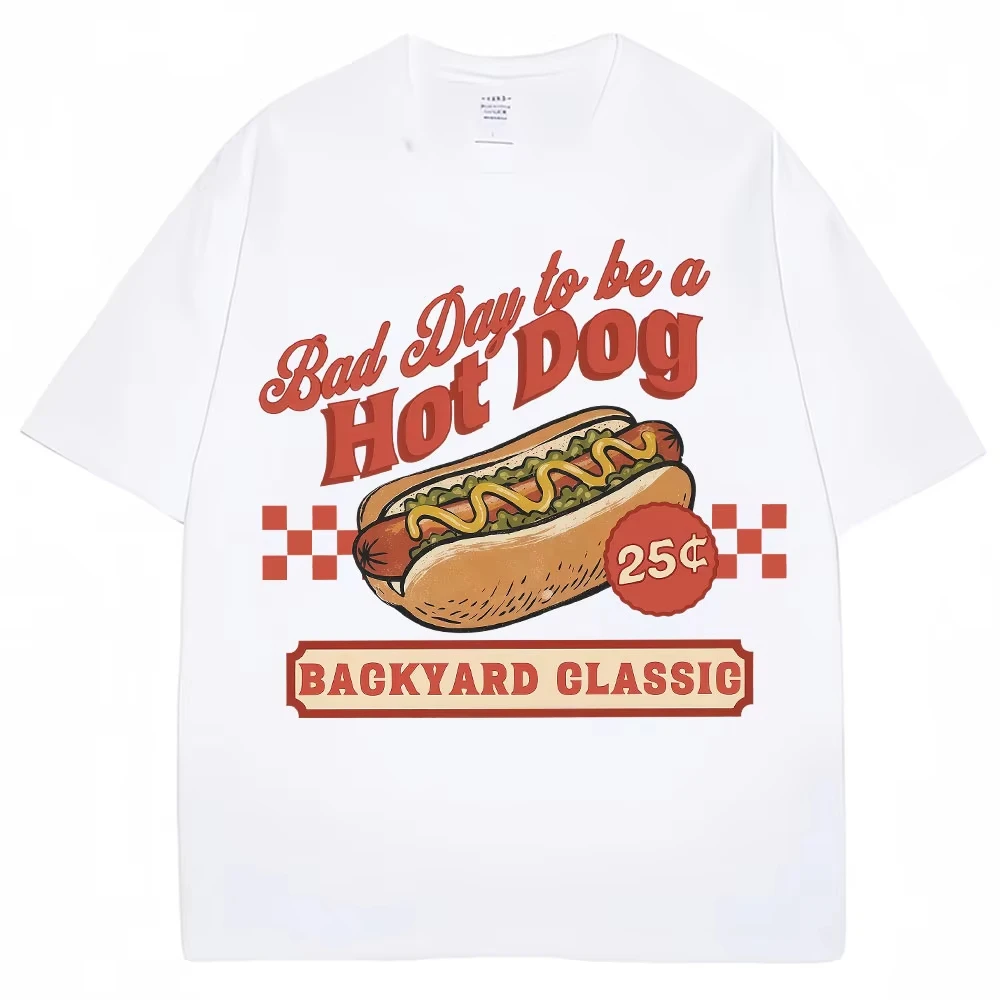 Funny Hot Dog Graphic T Shirt Bad Day Be A Hotdog Humor T-shirt Men Women Fashion Summer Oversized Soft Cotton Casual T Shirts