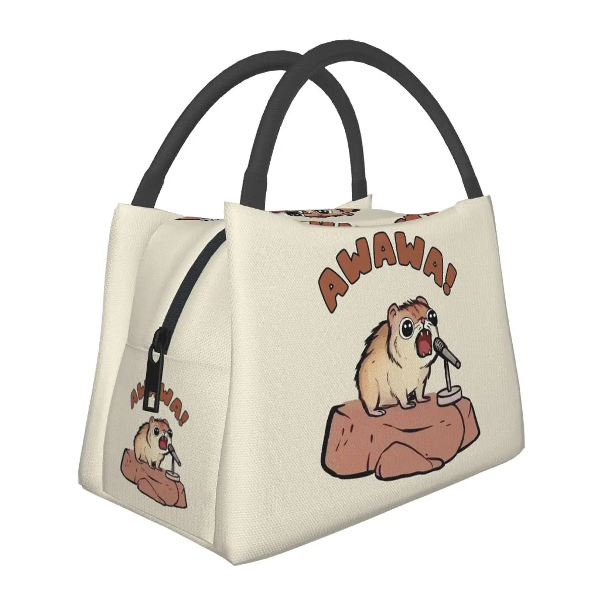 AWAWA Rock Hyrax In Concert Graphic Humor Insulated Lunch Bag Bento Storage Food Boxes Container Cooler Thermal Lunch Box Tote