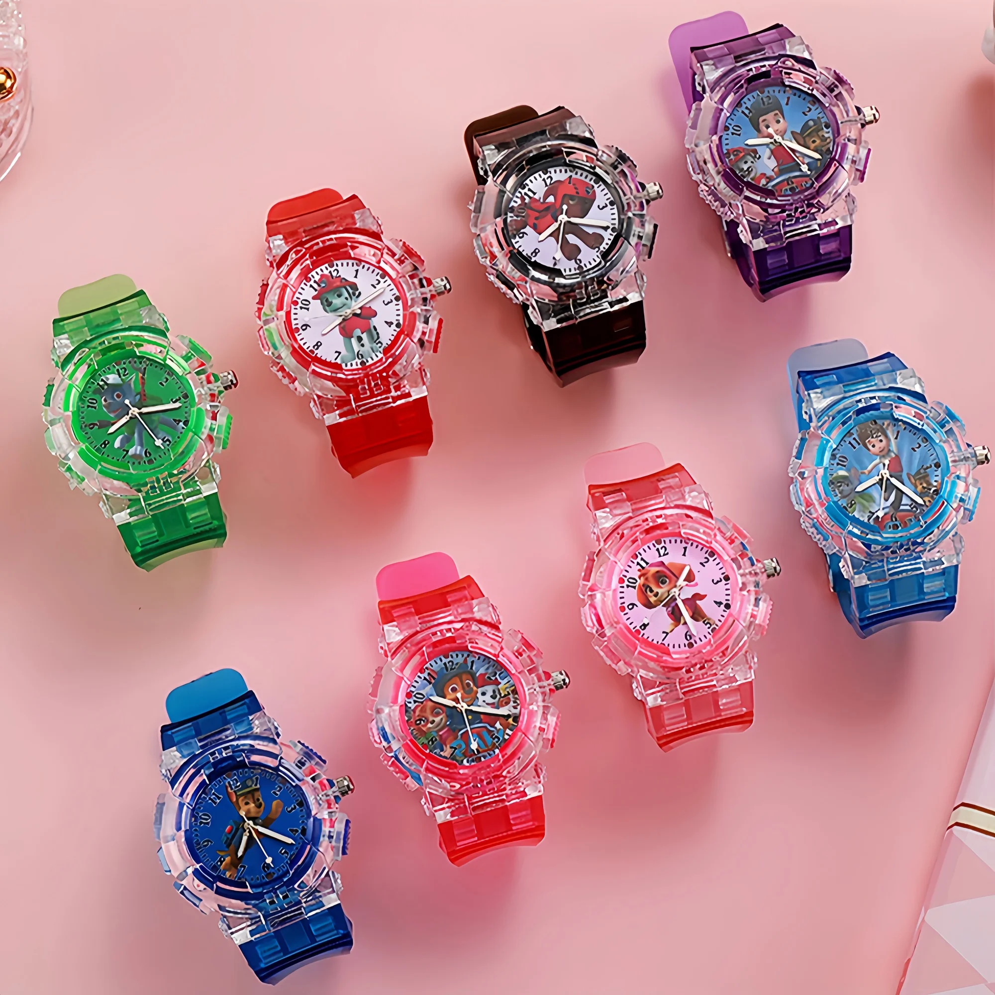 Relojes Luminosos de Patrulla Canina con Correa de Silicona, Reloj de Pulsera LED Brillante, Reloj de Dibujos Animados, Juguete, Decoración de Moda, Souvenir, Colección, Regalo