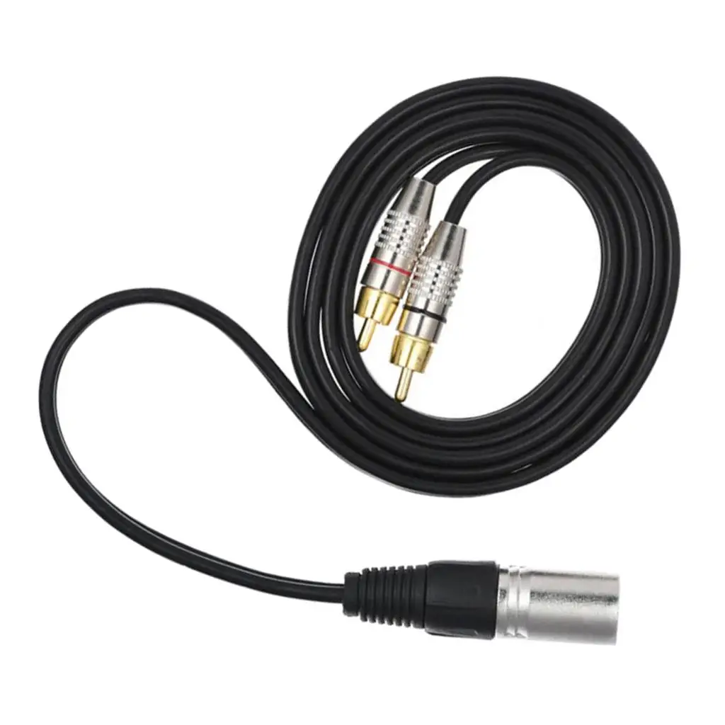 XLR Audio Splitter Cable to Rca Dual Male Rca Connectors Xlr Plug Adapter Sturdy Pvc for Dj Console