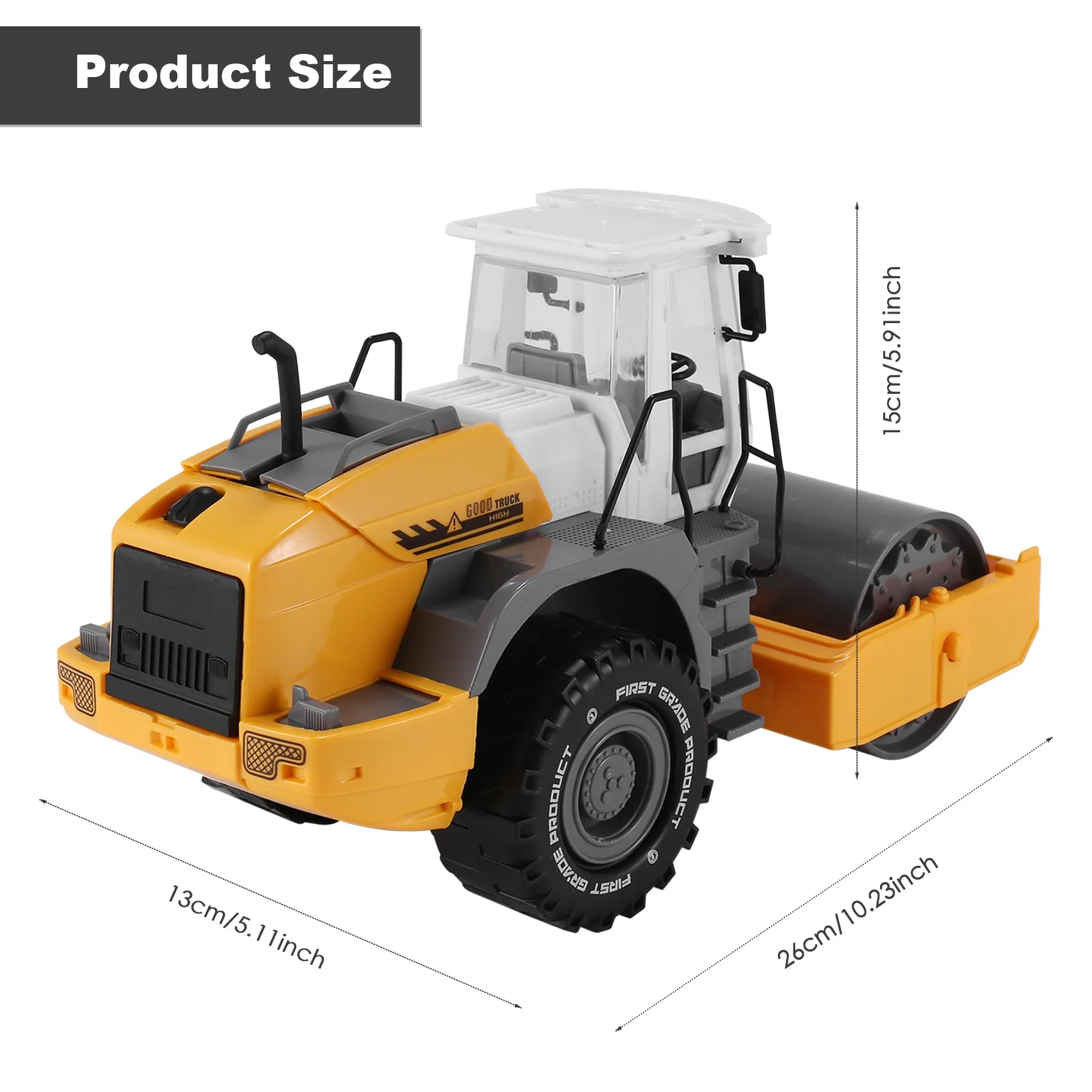 

WOTT-Friction Powered Steamroller Truck Construction ,Inertia Repair Car , Engineering Vehicle, For Children 2-6 Years