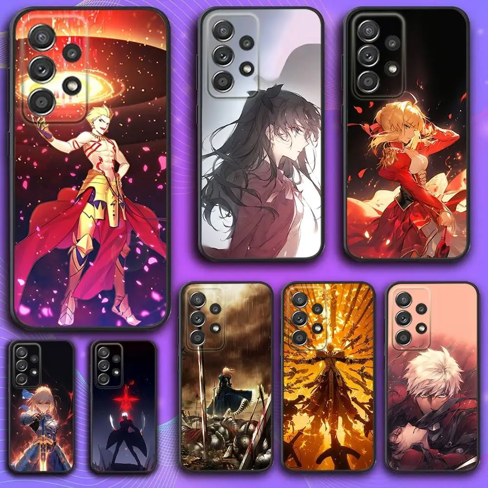 

F-Fate Anime Stay Night Phone Case For Samsung S 25,24,23,22,30,21,10,9,Ultra,Plus,Lite,FE,4,5 G Soft Black Case