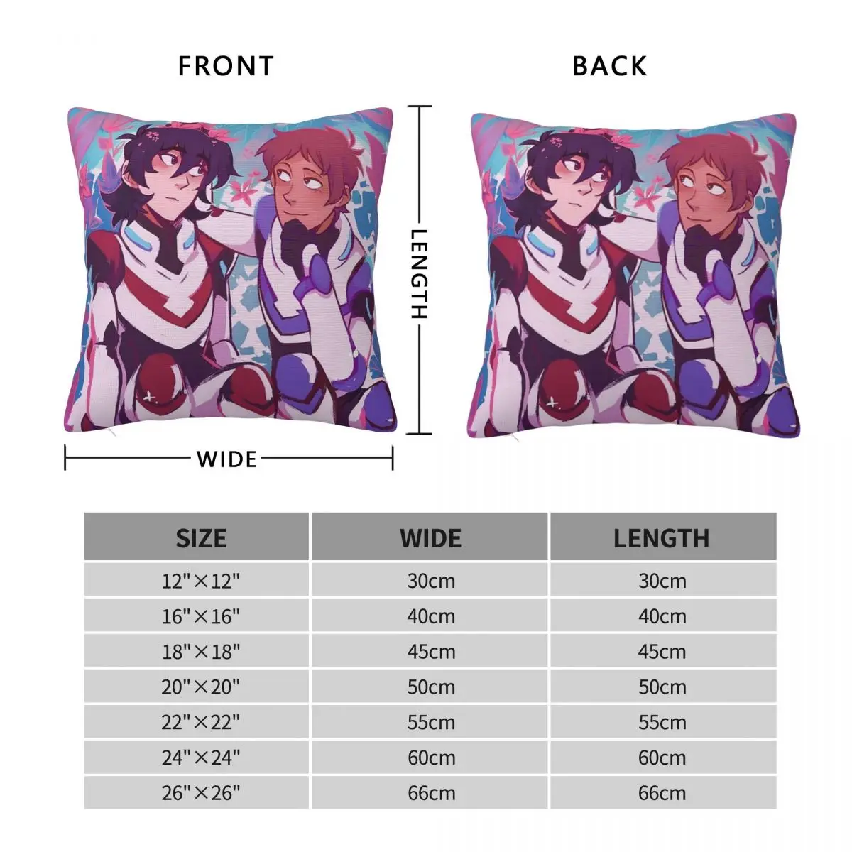 Voltron Legendary Defender Keith Lance Anime Square Pillowcase Cushion Cover Pillow Case Throw Pillow Cover for Home Living Room