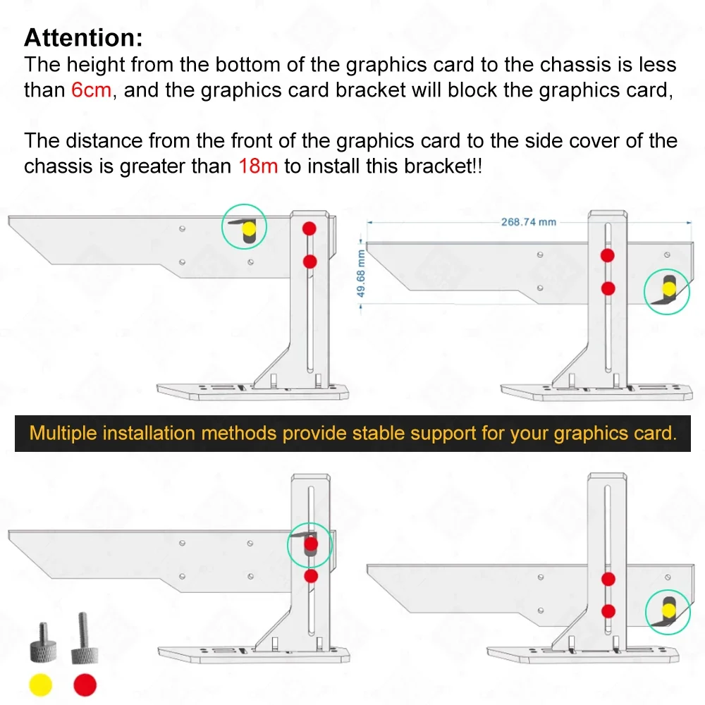 VGA Vertical Bracket with Expandable Height of 12-145mm ARGB Light Board Video Card Holder AURASYNC GPU Stable Support MOD