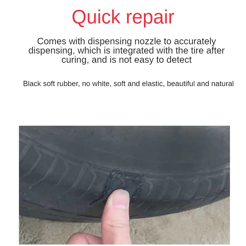 30ml Tire Repair Glue Liquid Strong Rubber Glues Black Rubber Wear-resistant Non-corrosive Adhesive Instant Strong Bond Leather