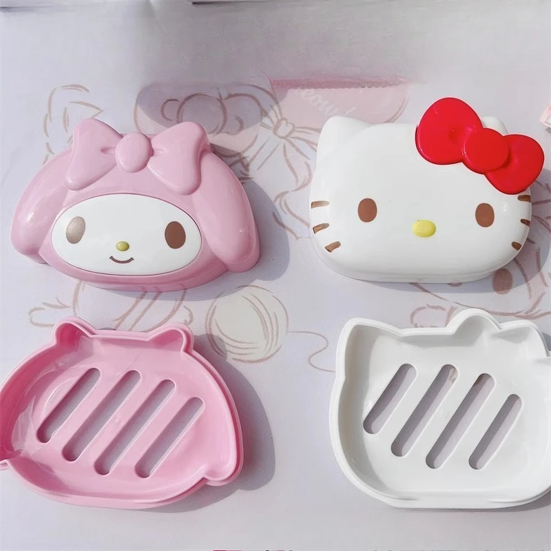 

Hello Kitty Kawaii Cartoon Anime Cute Melody Dripping Soap Box Washing Desk Bathroom Home Dormitory Student Girl Gift Wholesale