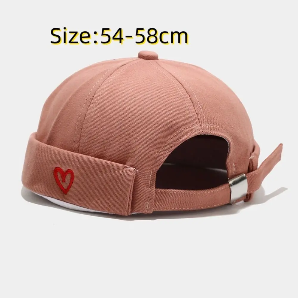 Casual Heart Love Label Docker Cap Cotton Adjustable Beanie Hats Skull Cap Men and Women