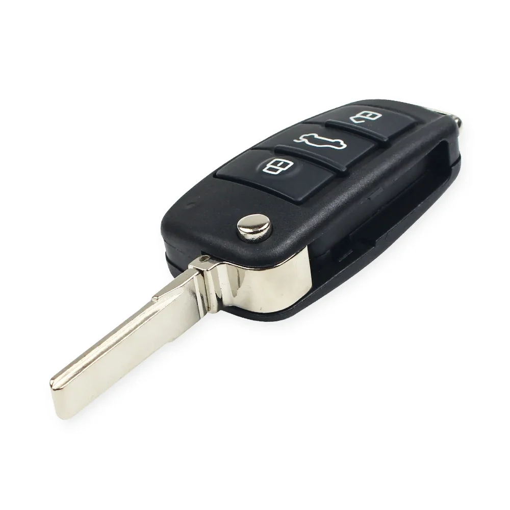 KEYYOU 3 4 Buttons Folding Smart Car Fob Housing Cover Replacement Remote Flip Key Case Shell For Audi A3 A4 A6 Q7 TT HU66 Blade view 2