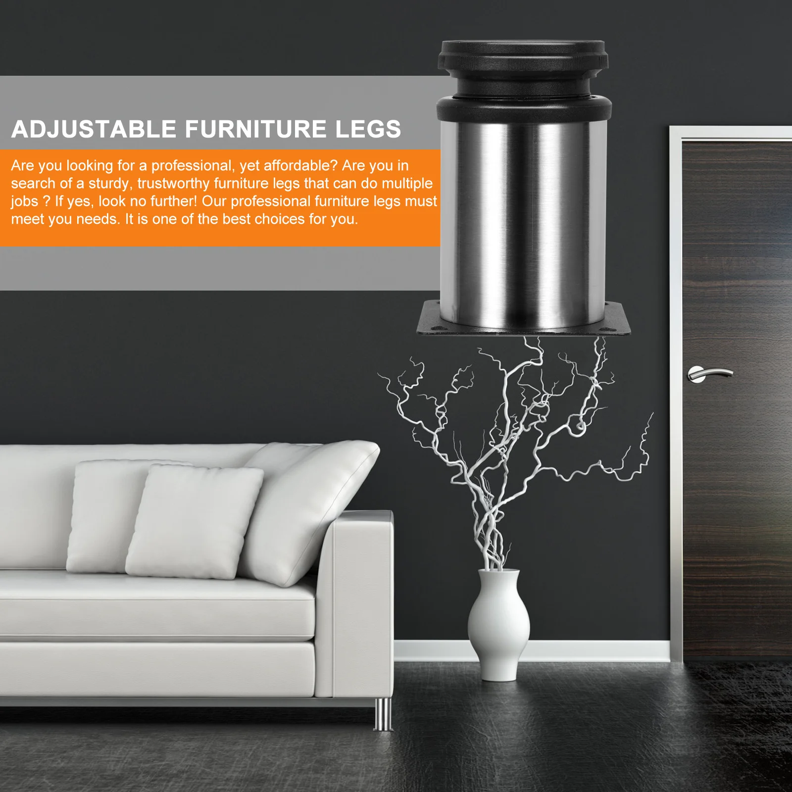 

4Pcs Adjustable Furniture Legs Stainless Steel Sofa Legs Replacement Accessories for Cabinets Replace Accessories