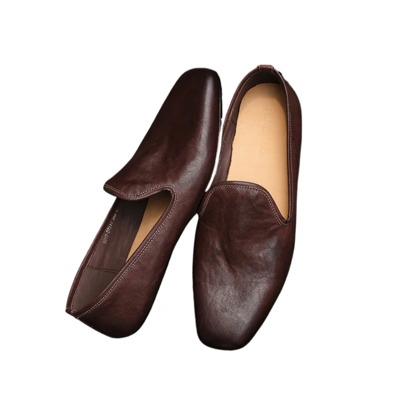 Show Old Money Style Retro Single Shoes Women's Soft-soled Loafers Small Leather Niche Heavy Industry Penny Slip-on Flat