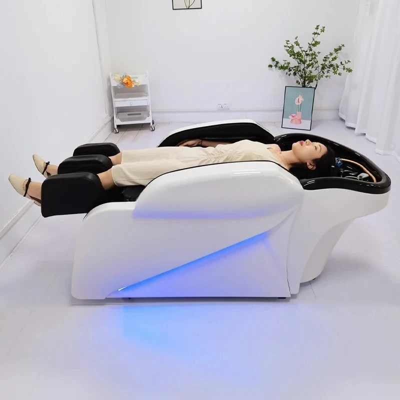 HJ New Modern Barber Shop Special Bed Hair Salon Smart Head Therapy Relaxation Fumigation Bed