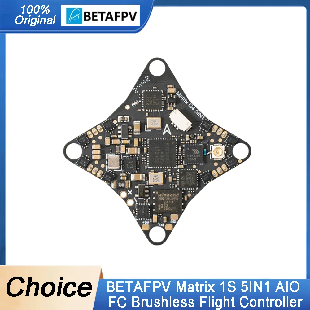 BETAFPV Matrix 1S 5IN1 AIO FC - 2.4G ELRS、400mW VTX ブラシレス フライト コントローラー Meteor75 Pro Whoop (レーシング＆フリースタイル)用