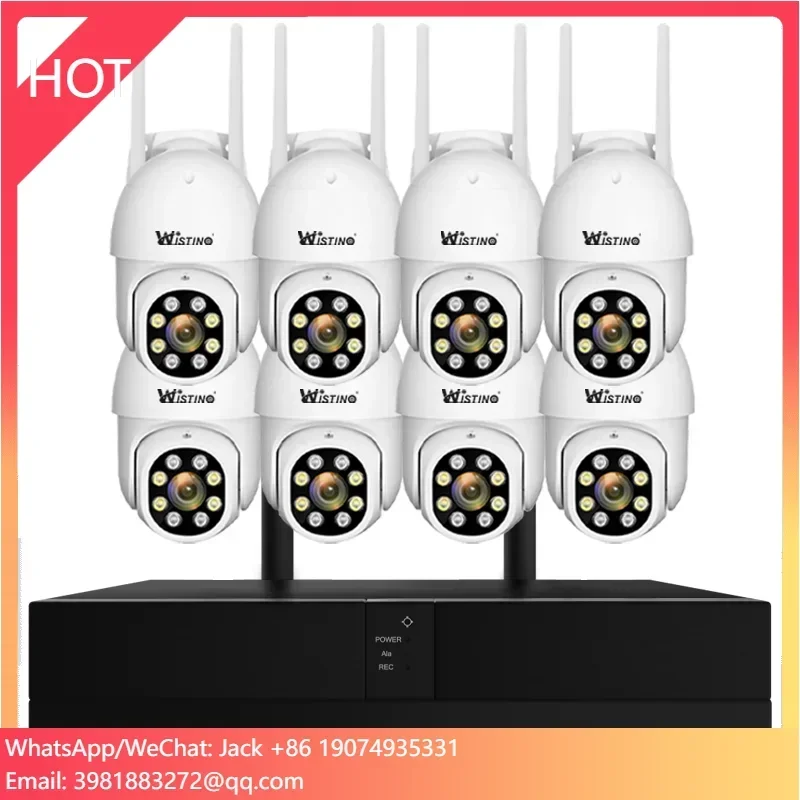 Wistino 8MP Audio Auto Tracking CCTV Camera Waterproof Security Night Vision Camera 8ch PTZ Wifi Cctv Surveillance System