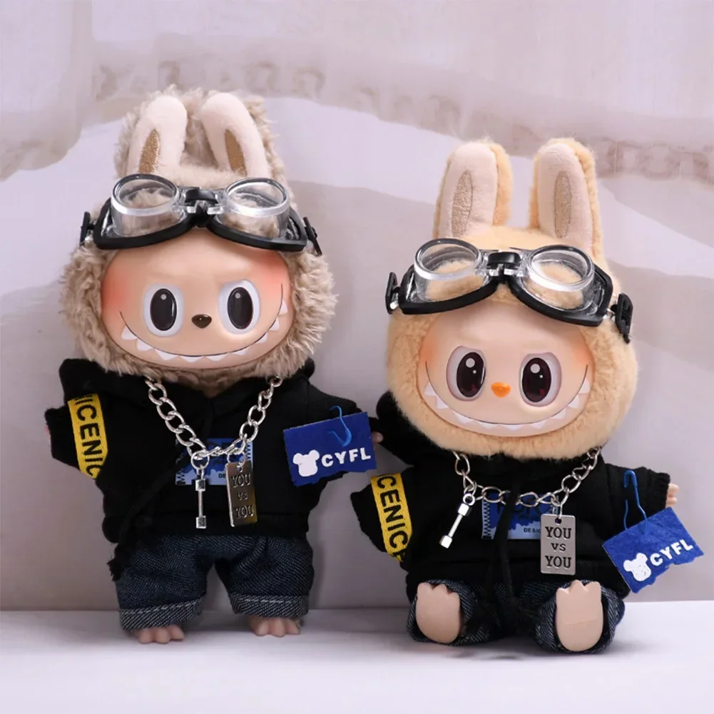 Mini Plush Doll'S Clothes Outfit Accessories For Korea Kpop Exo 15-17cm Labubu Idol V1 V2 Pilot jacket suit Clothing Gift