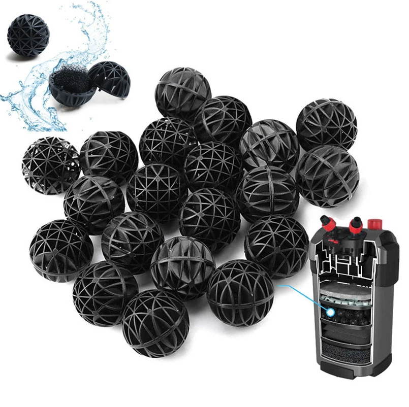 16/26/36mm Aquarium Filter Media Bio Balls With Sponge Nitrifying Bacteria Culture Cleaning Water Fish Tank Canister Filter Ball