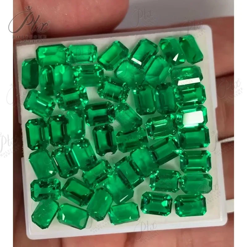 

Columbia Emeralds Lab Grown Gemstones Hydrothermal Emerald Cut Hand Cutting Advanced Jewelry Making Materials AGL Certificate