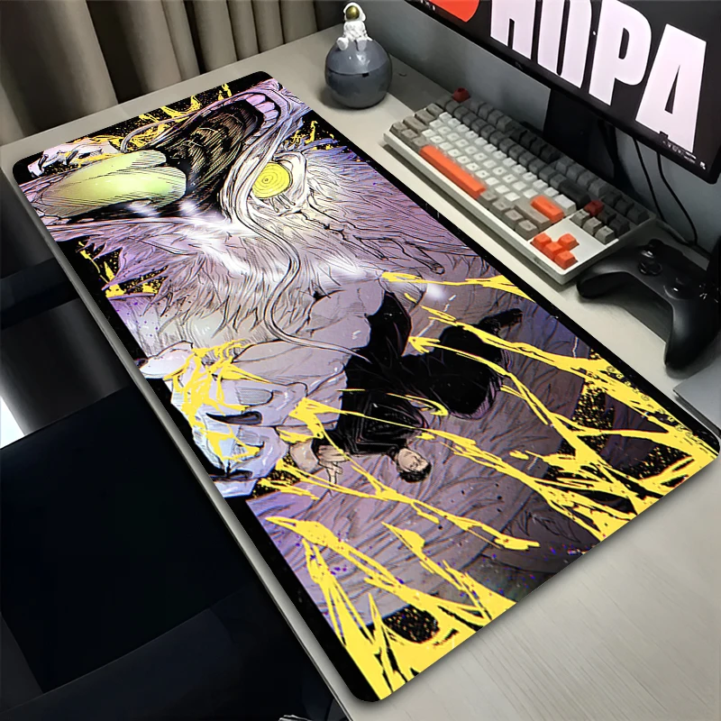 Anime Mouse Pad J-Jujutsu Kaisen Geto Large Gaming Accessories Rubber Lock Edge Keyboard Desk Mat Gamer Mousepads Smooth Surface