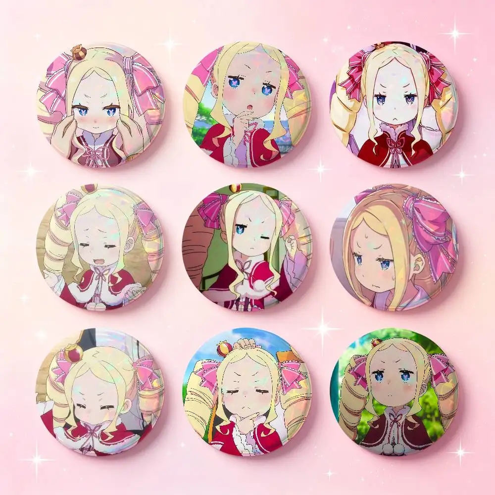 Beatrice Anime Figure Badges 25 32 44 58 75 Mm Round Cosplay Pin Bag Decor Fans Collect Friends Gifts Brooch Souvenir
