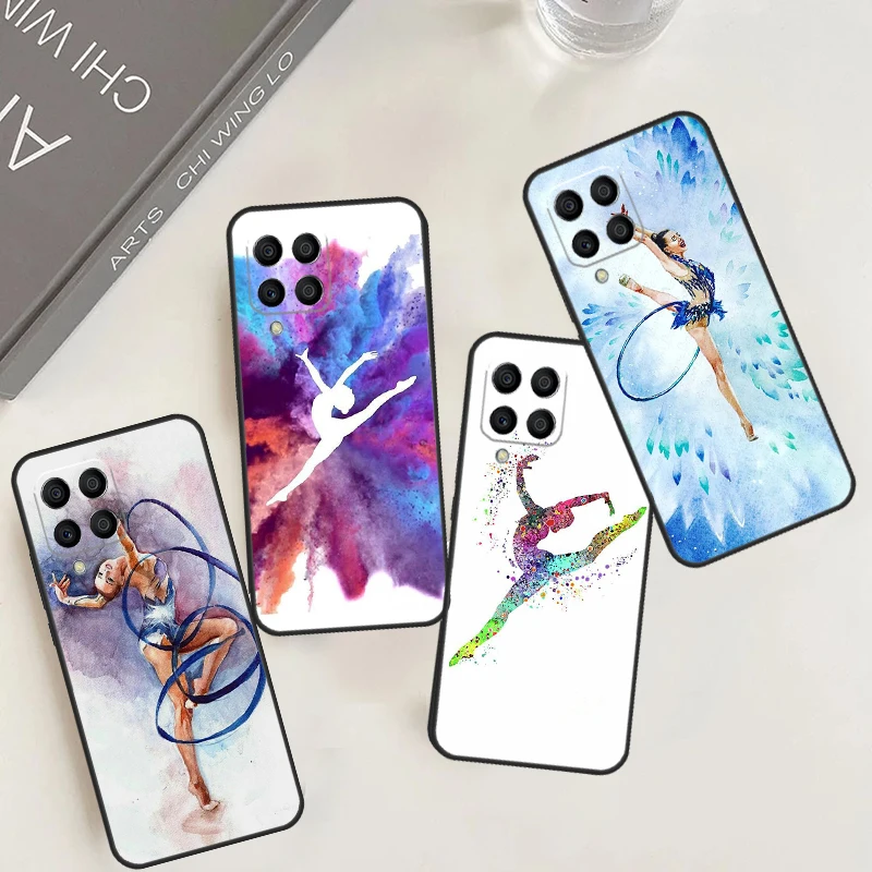 Gymnastics Oil Painting Case For Samsung Galaxy M54 M34 M14 M20 M21 M51 M12 M32 M52 M13 M23 M33 M53 M31s M30s Cover