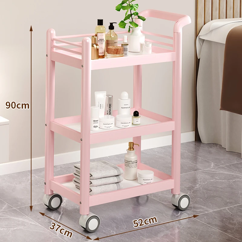 Makeup Salon Trolley Beauty Cosmetic Barbershop Equipment Salon Trolley Rolling Muebles Peluqueria Commercial Furniture YN50ST