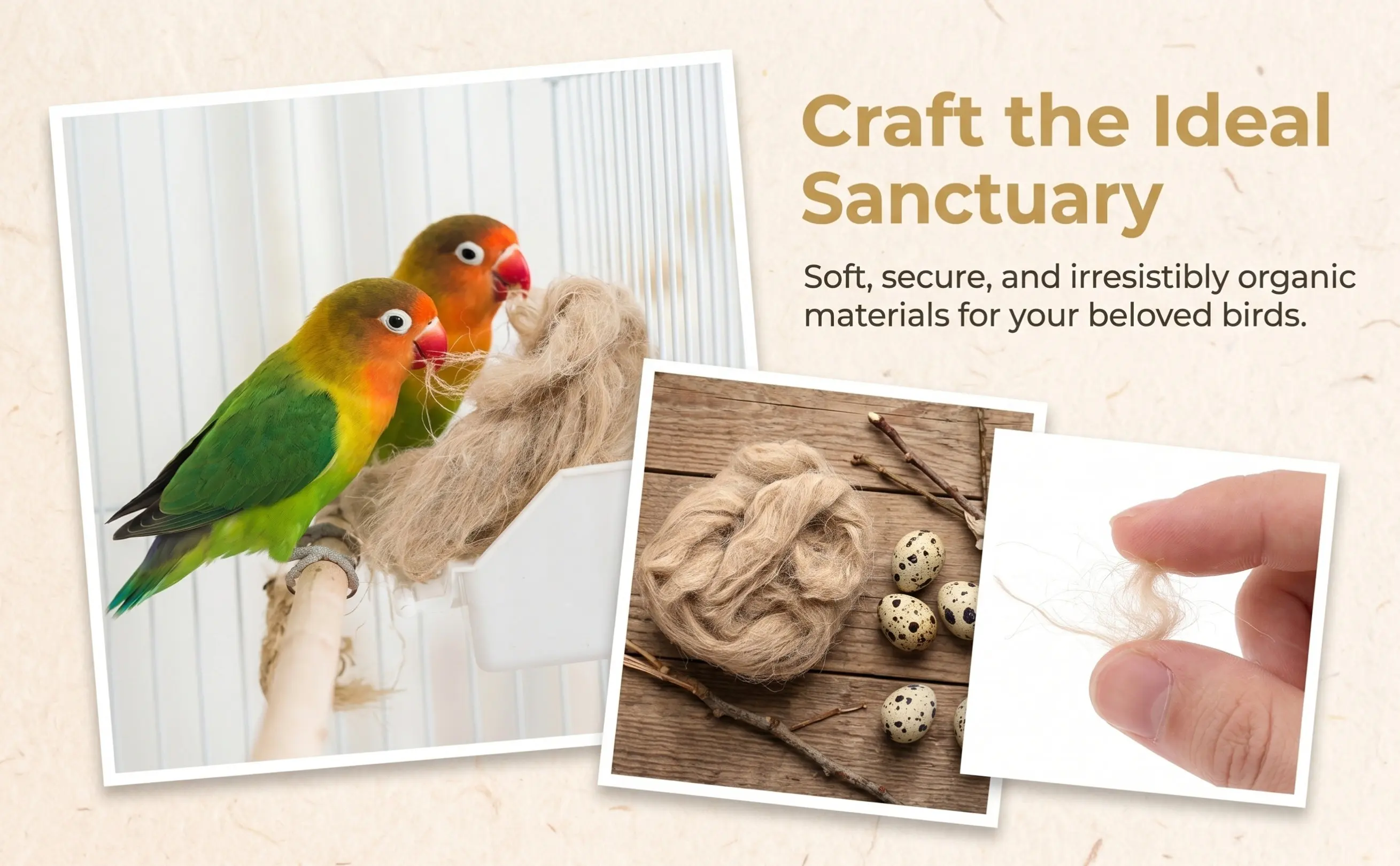 2Pcs Bird Nesting Material Hemp Fiber for Canaries Parakeets Outdoor Indoor Nest Building Nesting Supplies Wild