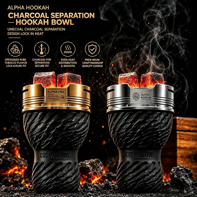 NOW ENJOY Hot Sale Aluminum Water Pipe Charcoal Holder Shisha Hookah Heat Management System Bowl Narguile Chicha Accessories