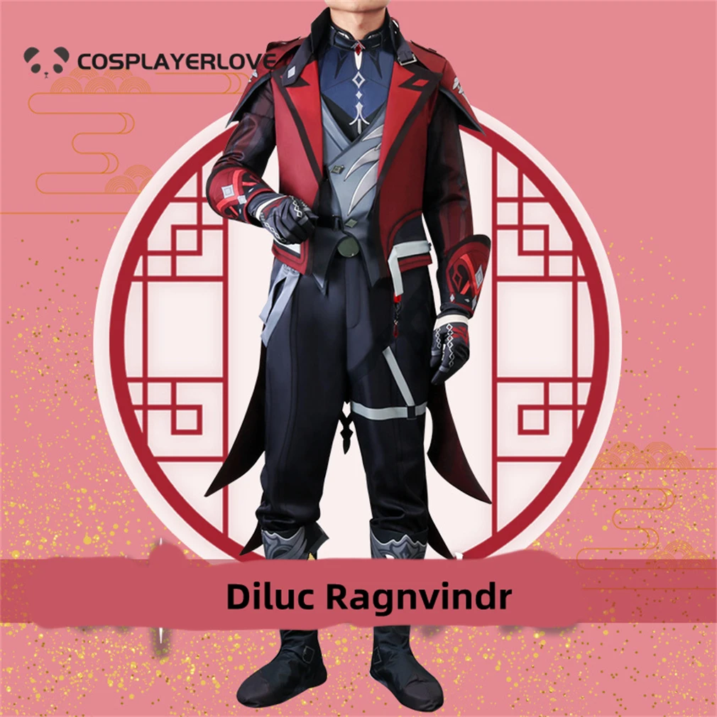 SPOT GOOD Genshin Impact Diluc Ragnvindr Halloween Cosplay Costume Halloween Outfit