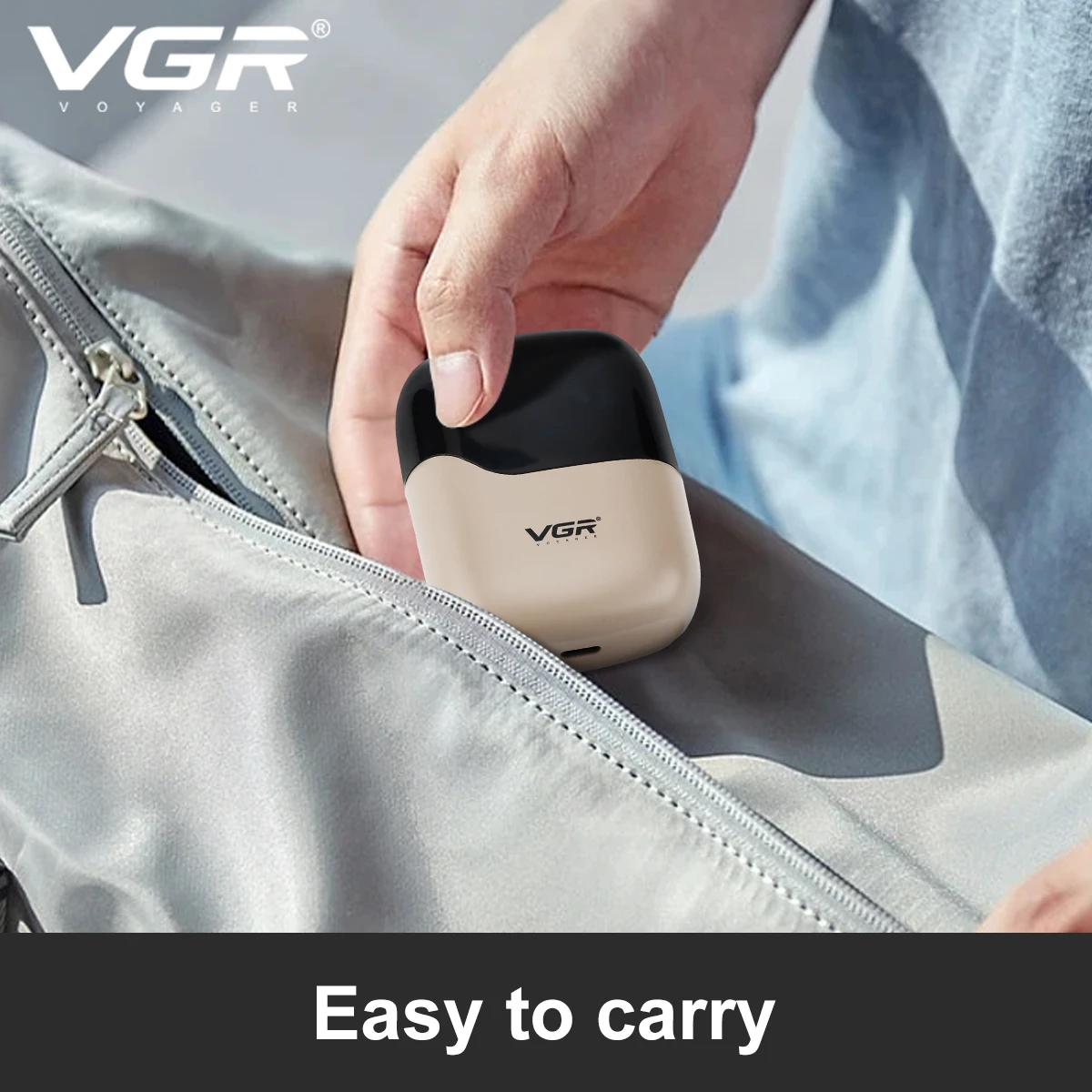 VGR Hair Trimmer Professional Waterproof Travel Mini Beard Trimmer IPX7 Portable Reciprocating Foil Trimmer for Men V-345