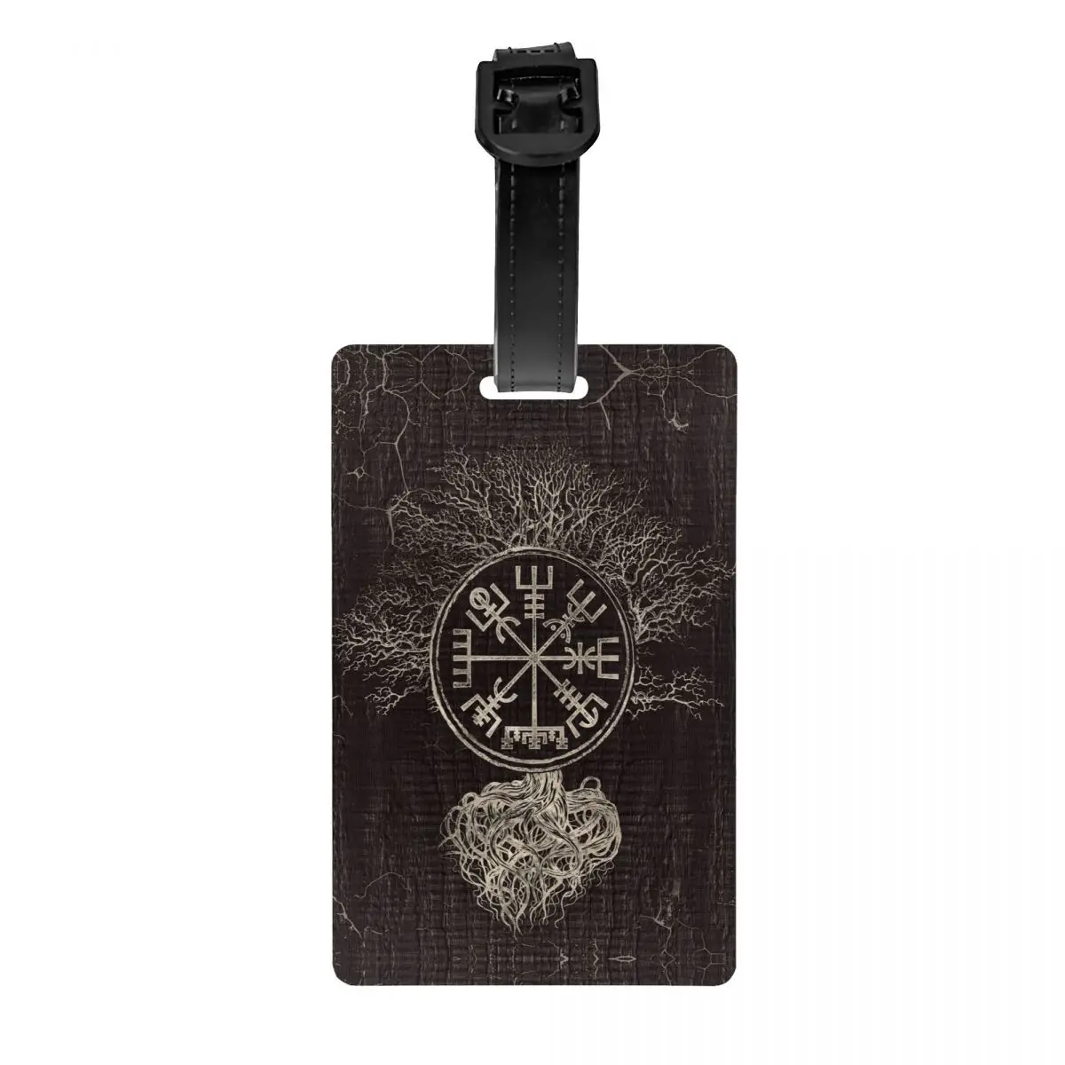 

Vegvisir And Tree Of Life Yggdrasil Luggage Tag for Travel Suitcase Viking Compass Privacy Cover ID Label