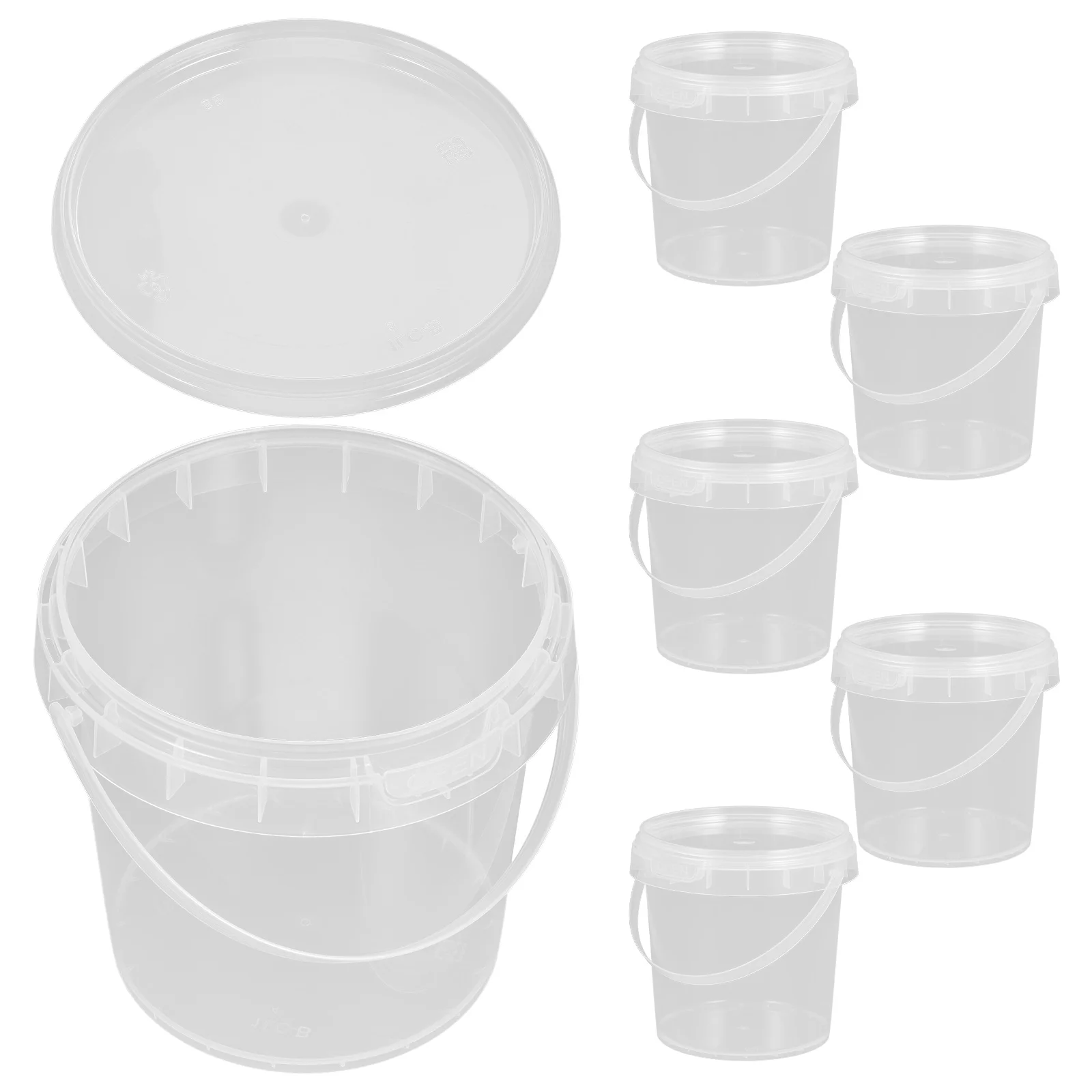 

6pcs Food Grade Pp Fruit Bucket 1000Ml Transparent Storage Container For Milk Tea Juice Ice Cream Snacks Cold Drinks Beverage