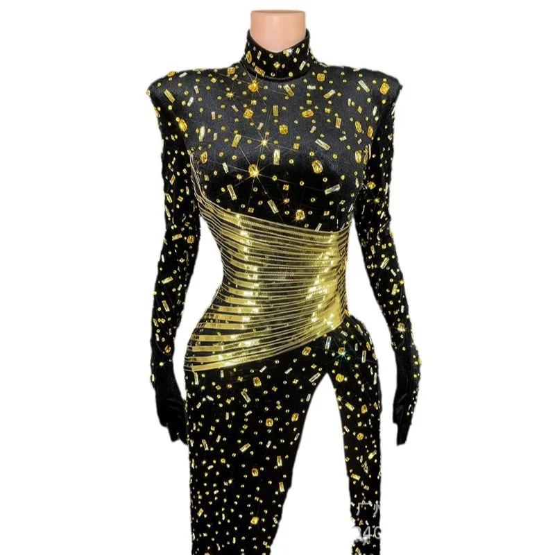 

Высококачественное черное золото, сексуальное платье знаменитости с разрезом по бокам, певица, элитная атмосфера, ежегодное вечернее платье для встреч, роскошные вечерние платья