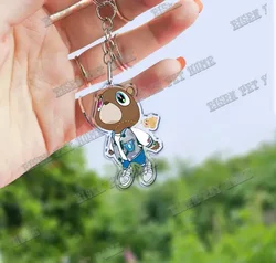 Rapper Kanye Dropout Bear KeyChain for Accessories Bag YE Heartbreak Again Pendant Keyring Chains Keychains Christmas Gifts