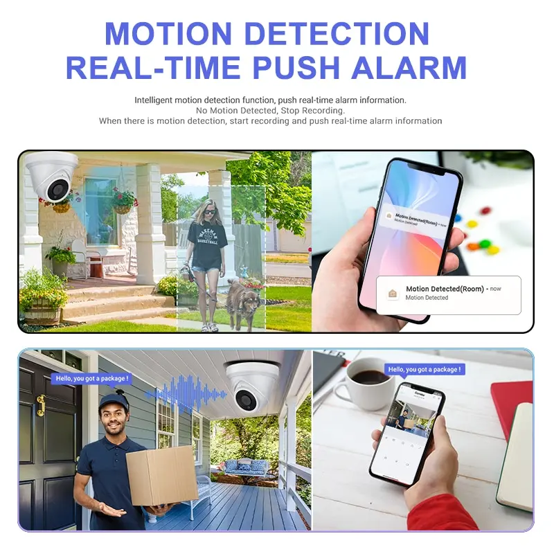 Hikvision compatible 8MP Dome IP Camera Built-in Mic Human Vehcile Detection IR30M Security Protection Surveillance Camera app