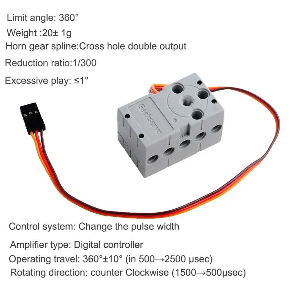 RCmall 2KG Motor 360° Programmable Mini Geekservo Dual Output Shaft Servo Motor for Legoed Micro:bit forMeowbit