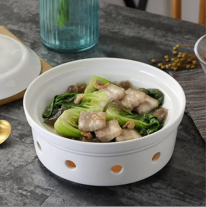 Cheap Catering Hotel Soup Ceramic Bowl and Food Warm Stove Porcelain Dishes Plates Set Restaurant